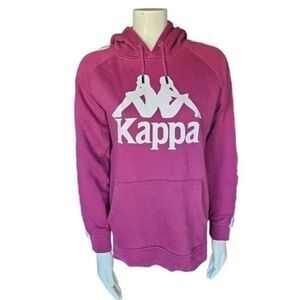 Kappa Women’s Medium Hoodie Sweatshirt Pink Pullover Logo Kangaroo Pocket